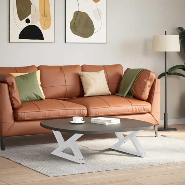 ARDEBO.de - Couchtischbeine 2 Stk. Weiß 70x(30-31,3) cm Stahl