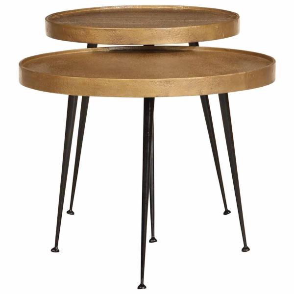 Couchtisch 2 Stk. Golden Holzwerkstoff