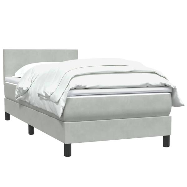 Boxspringbett mit Matratze Hellgrau 80x210 cm Samt