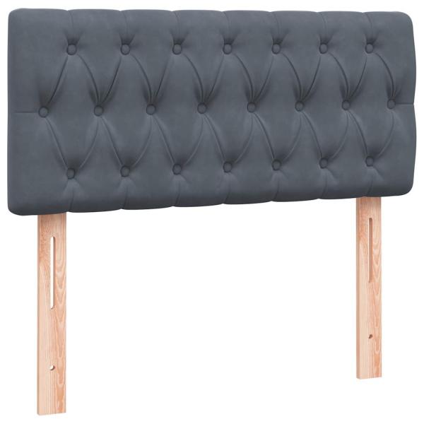 Boxspringbett mit Matratze Dunkelgrau 80x210 cm Samt