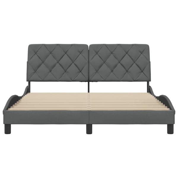Bettgestell ohne Matratze Dunkelgrau 160x200 cm Stoff