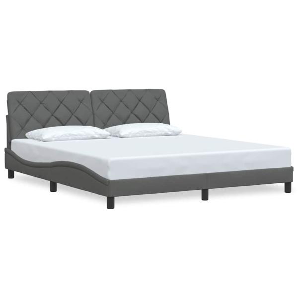 Bettgestell ohne Matratze Dunkelgrau 180x200 cm Stoff