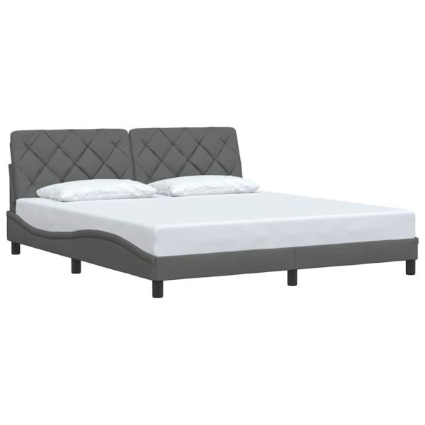 Bettgestell ohne Matratze Dunkelgrau 180x200 cm Stoff