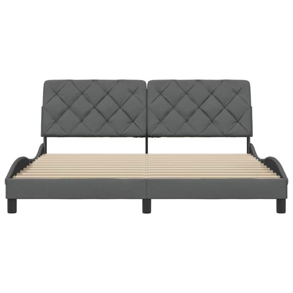 Bettgestell ohne Matratze Dunkelgrau 180x200 cm Stoff