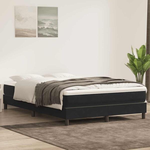 ARDEBO.de - Boxspringbett ohne Matratze Schwarz 140x220 cm Samt