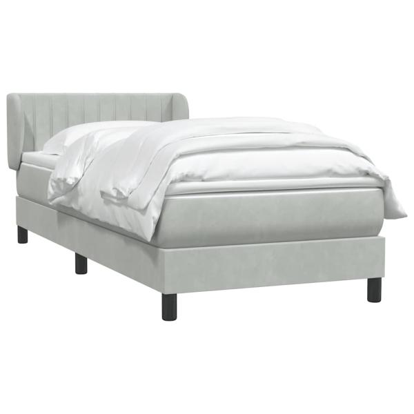 Boxspringbett mit Matratze Hellgrau 80x210 cm Samt