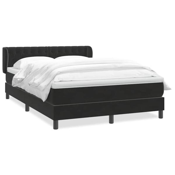 Boxspringbett mit Matratze Schwarz 160x210 cm Samt