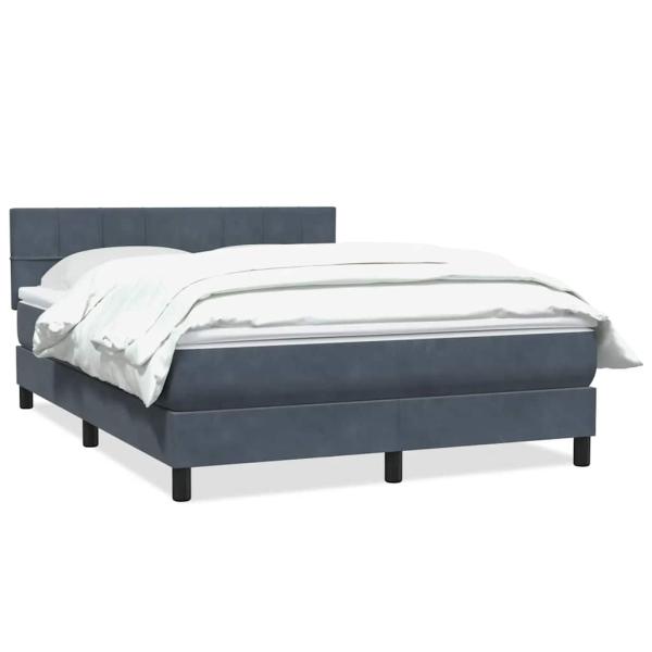 Boxspringbett mit Matratze Dunkelgrau 160x210 cm Samt