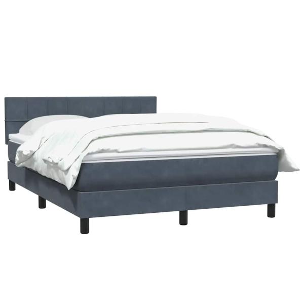 Boxspringbett mit Matratze Dunkelgrau 160x210 cm Samt
