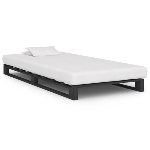 ARDEBO.de - Palettenbett Grau Massivholz Kiefer 100×200 cm