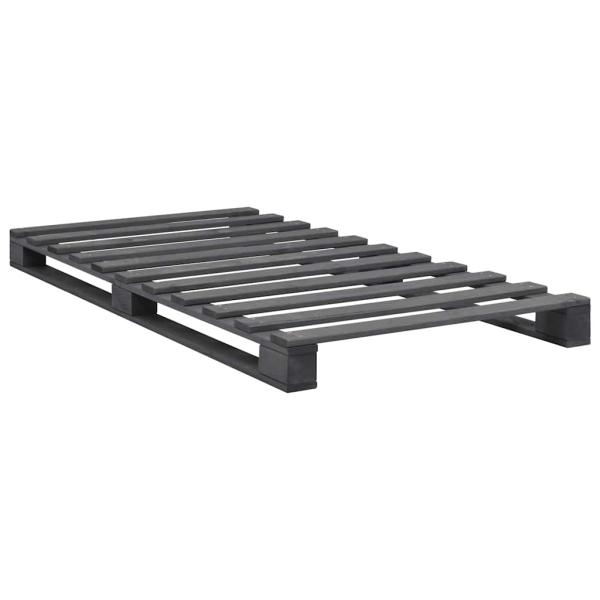 Palettenbett Grau Massivholz Kiefer 100×200 cm