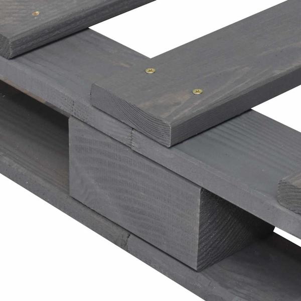Palettenbett Grau Massivholz Kiefer 100×200 cm