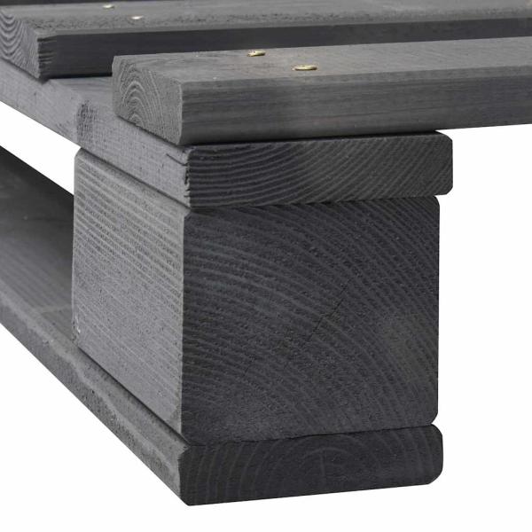 Palettenbett Grau Massivholz Kiefer 100×200 cm