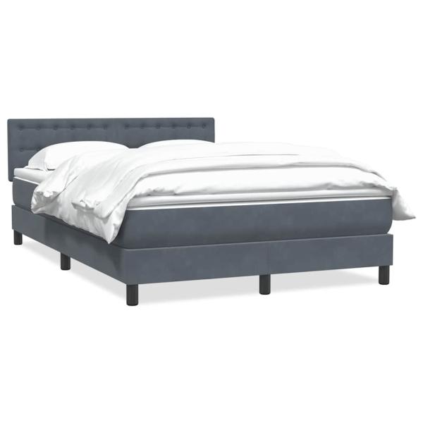 Boxspringbett mit Matratze Dunkelgrau 160x210 cm Samt