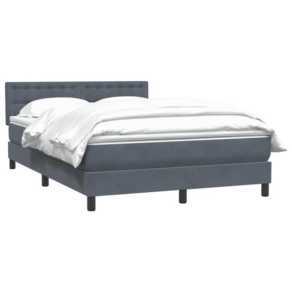 Boxspringbett mit Matratze Dunkelgrau 160x210 cm Samt