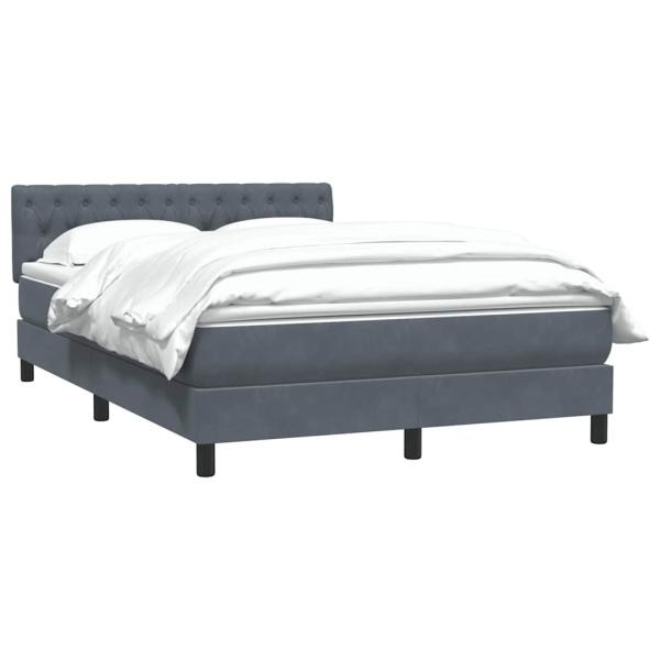 Boxspringbett mit Matratze Dunkelgrau 160x210 cm Samt