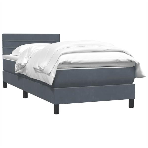 Boxspringbett mit Matratze Dunkelgrau 80x210 cm Samt