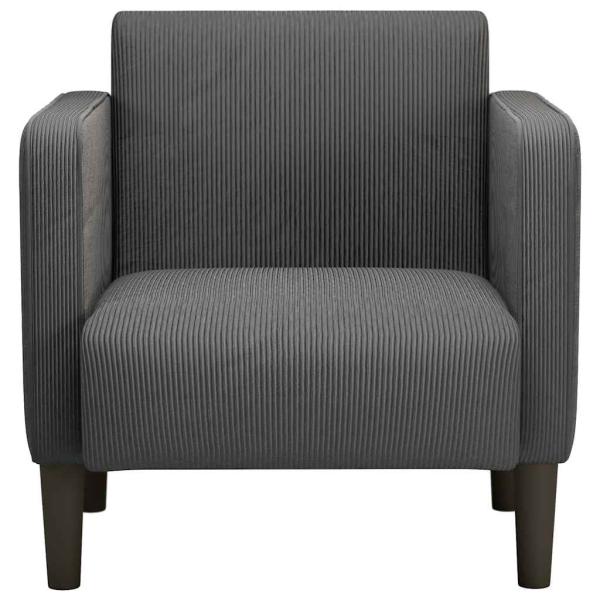Sessel mit Armlehnen Dunkelgrau 54 cm Cordstoff