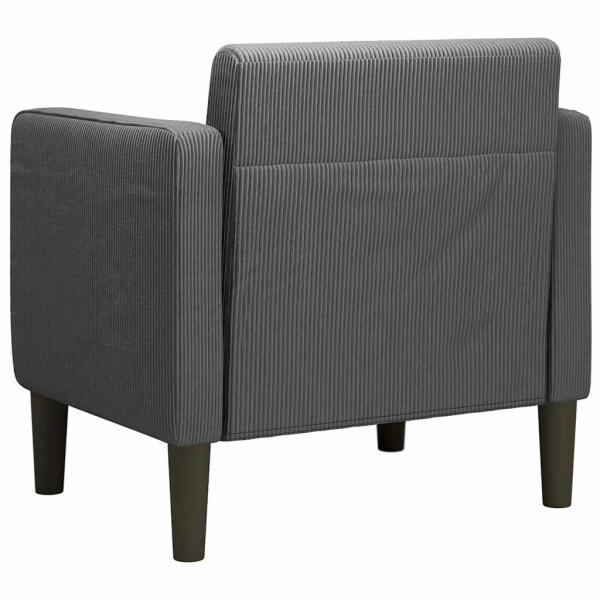 Sessel mit Armlehnen Dunkelgrau 54 cm Cordstoff