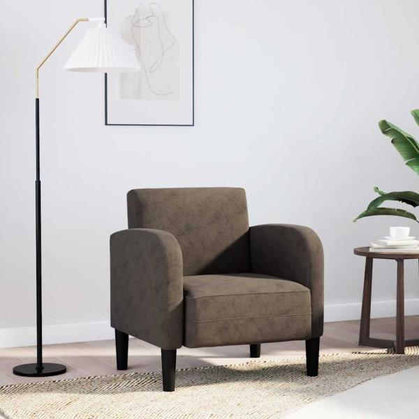 ARDEBO.de - Sessel mit Armlehnen Dunkelgrau 54 cm Kunstleder