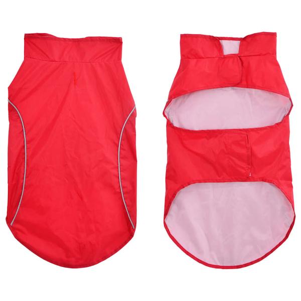 Hunde Regenmantel mit Reflexstreifen Polyester Rot XL