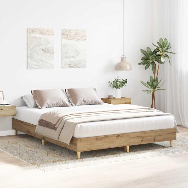 Bettgestell ohne Matratze Artisan-Eiche 150x200cm Holzwerkstoff
