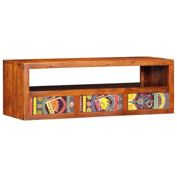 TV-Wandschrank Mehrfarbig 90x30x30 cm Massivholz Akazie