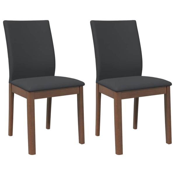 Esszimmerstühle mit Kissen 2 Stk. Braun Massivholz Gummibaum