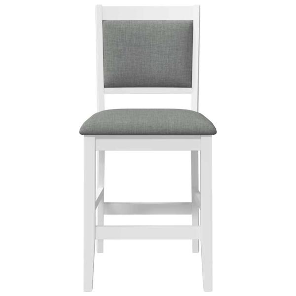Barhocker mit Kissen 2 Stk. Weiß Massivholz Gummibaum