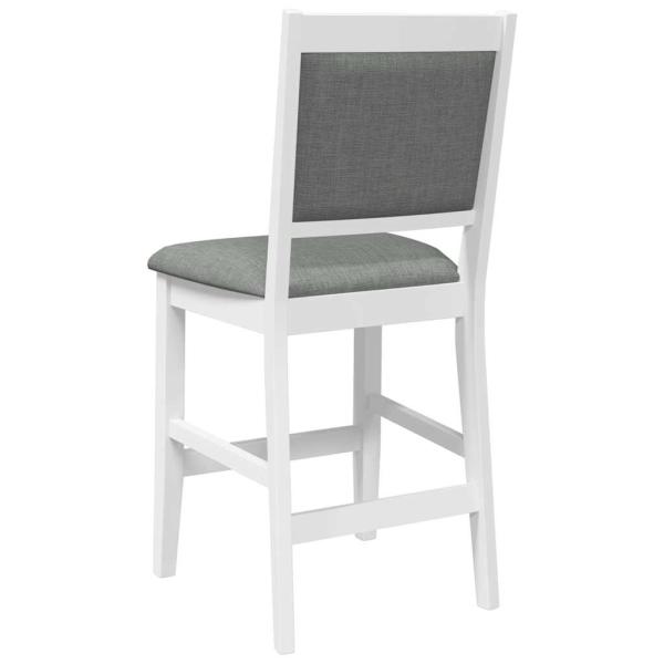 Barhocker mit Kissen 2 Stk. Weiß Massivholz Gummibaum