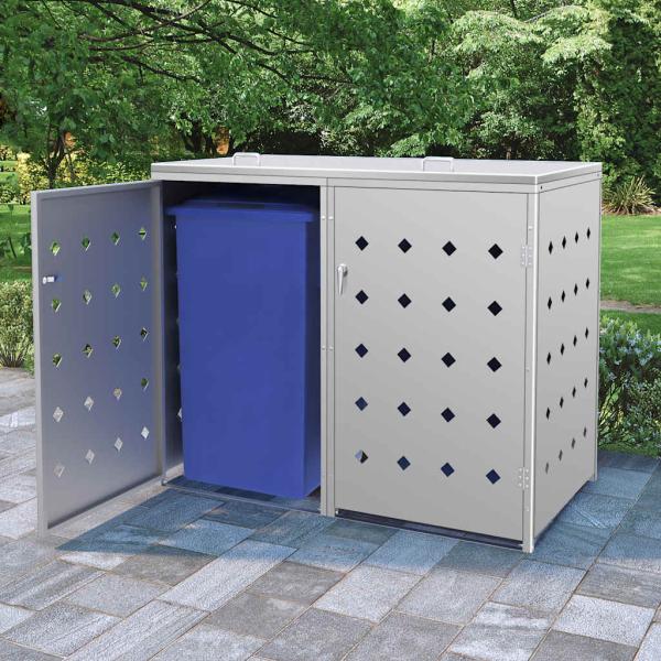 ARDEBO.de - Mülltonnenbox für 2 Tonnen 240 L Edelstahl