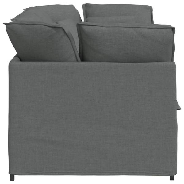 Modulares Sofa mit Kissen Stoff Dunkelgrau