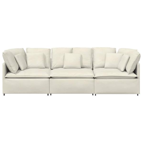 Modulares Sofa mit Kissen Samt Cream