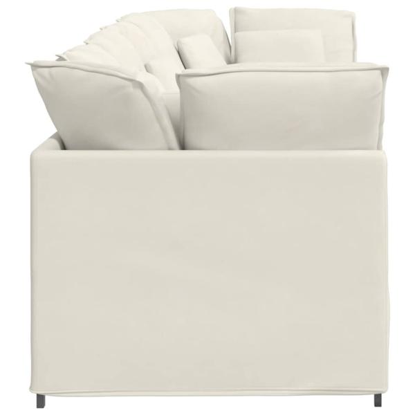 Modulares Sofa mit Kissen Samt Cream