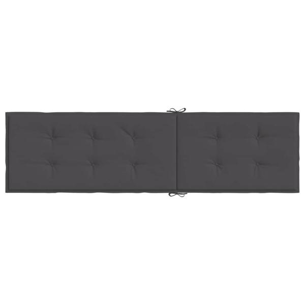 Liegestuhl-Auflage Melange Anthrazit (75+105) x 50 x 4 cm Stoff