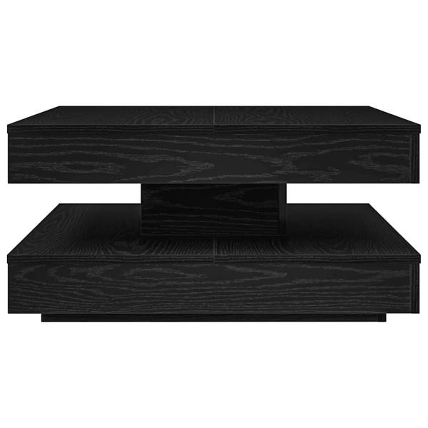 Couchtisch 360-Grad Drehbar Schwarz 70x70x34,5 cm