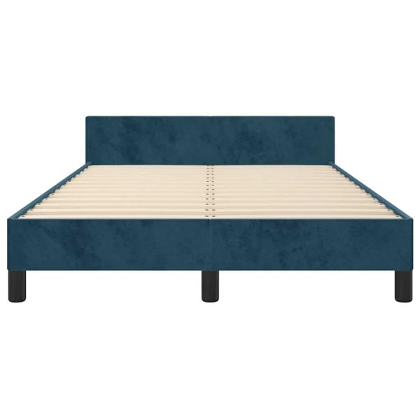 Bettgestell ohne Matratze Dunkelblau 120x190 cm Samt