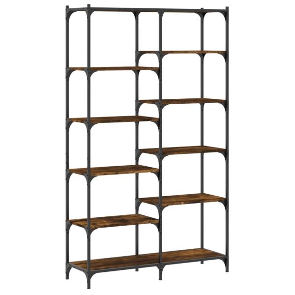 B?cherregal R?uchereiche 100x32x170 cm Holzwerkstoff und Eisen