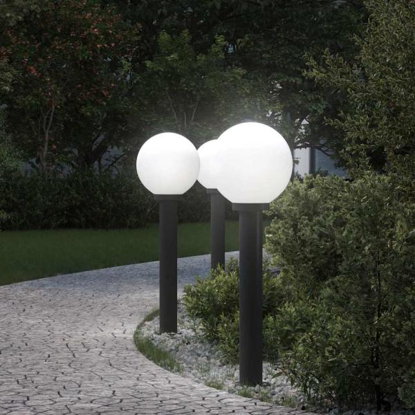 ARDEBO.de - Pollerleuchten 3 Stück 80 cm Schwarz IP44