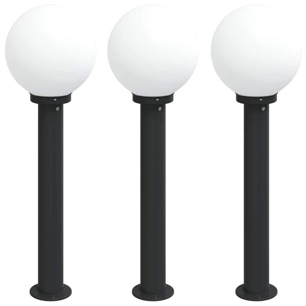 Pollerleuchten 3 Stück 80 cm Schwarz IP44