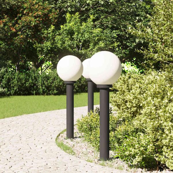Pollerleuchten 3 Stück 80 cm Schwarz IP44