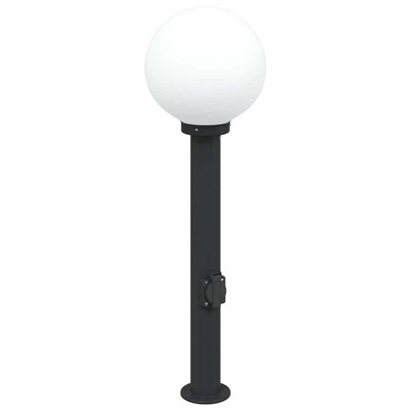 Pollerleuchte mit Auslass 80 cm Schwarz IP44