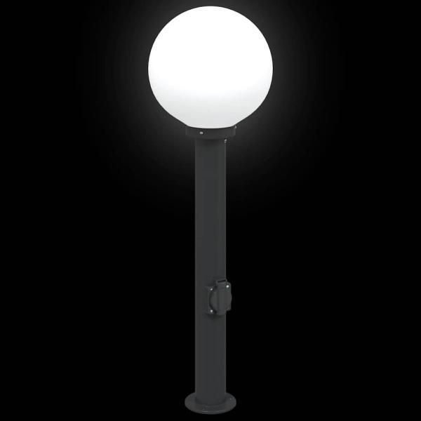 Pollerleuchte mit Auslass 80 cm Schwarz IP44