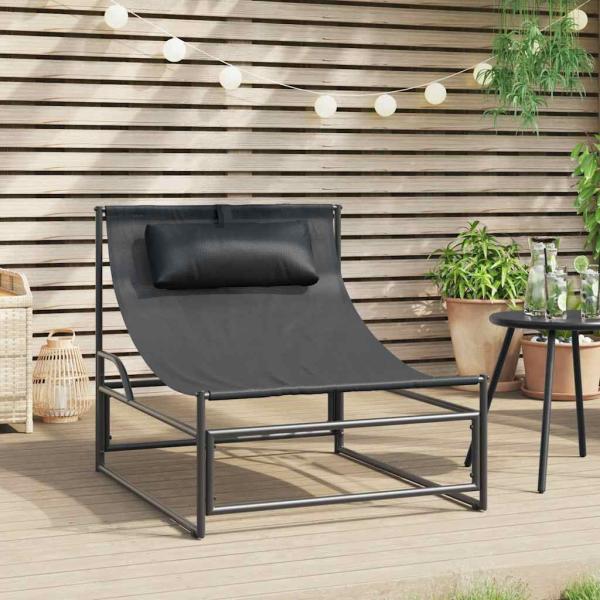 ARDEBO.de - Gartenliege Anthrazit 87x74x73 cm Stahl und Textilene