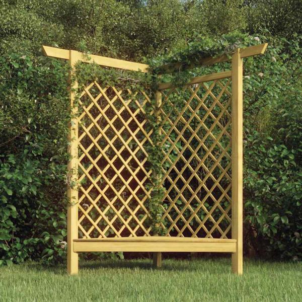 ARDEBO.de - Eckpergola mit Bank 166x81x174 cm Kiefernholz Imprägniert