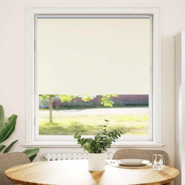 ARDEBO.de - Verdunkelungsrollo Cremeweiß 115x130cm Stoffbreite 110,7cm