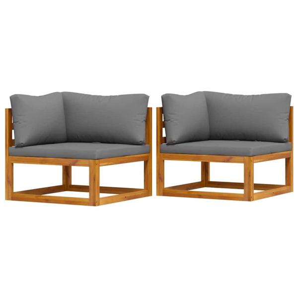 Modular-Ecksofas 2 Stk. mit Auflagen Dunkelgrau