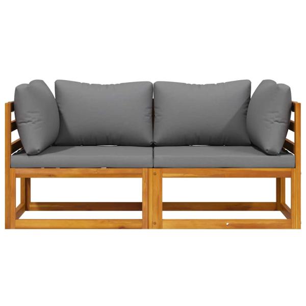 Modular-Ecksofas 2 Stk. mit Auflagen Dunkelgrau