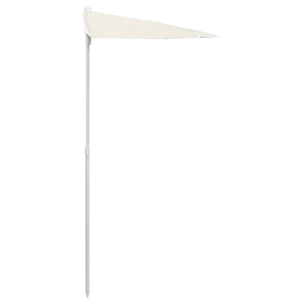 Halb-Sonnenschirm mit Mast 180x90 cm Sandfarbe