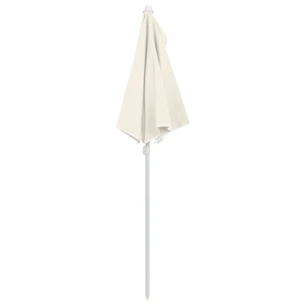 Halb-Sonnenschirm mit Mast 180x90 cm Sandfarbe